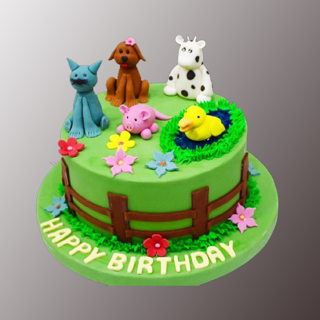 Animal theme cake for kids – CakenTake