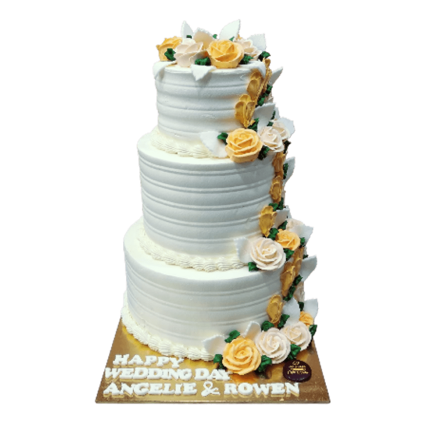 3 tier Buttercream Wedding Cake