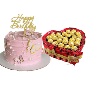 Butterfly cake with chocolates-combo