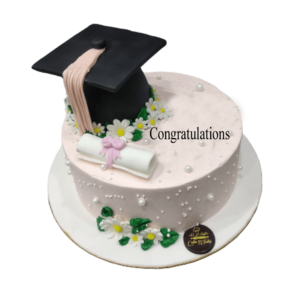 Graduation cake with flowers