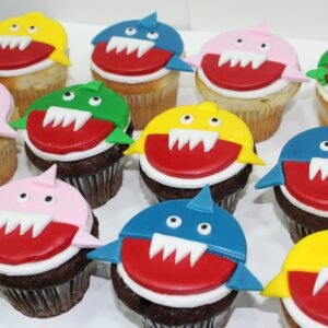 baby shark cupcakes