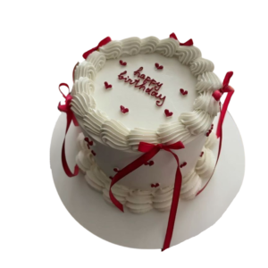 bow cake, bento cake, mini cake